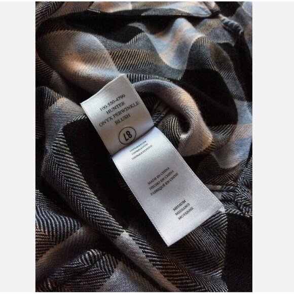 RAILS Hunter Onyx Periwinkle Blush Plaid Rayon Flannel Pocket Button Shirt M * - Picture 8 of 8